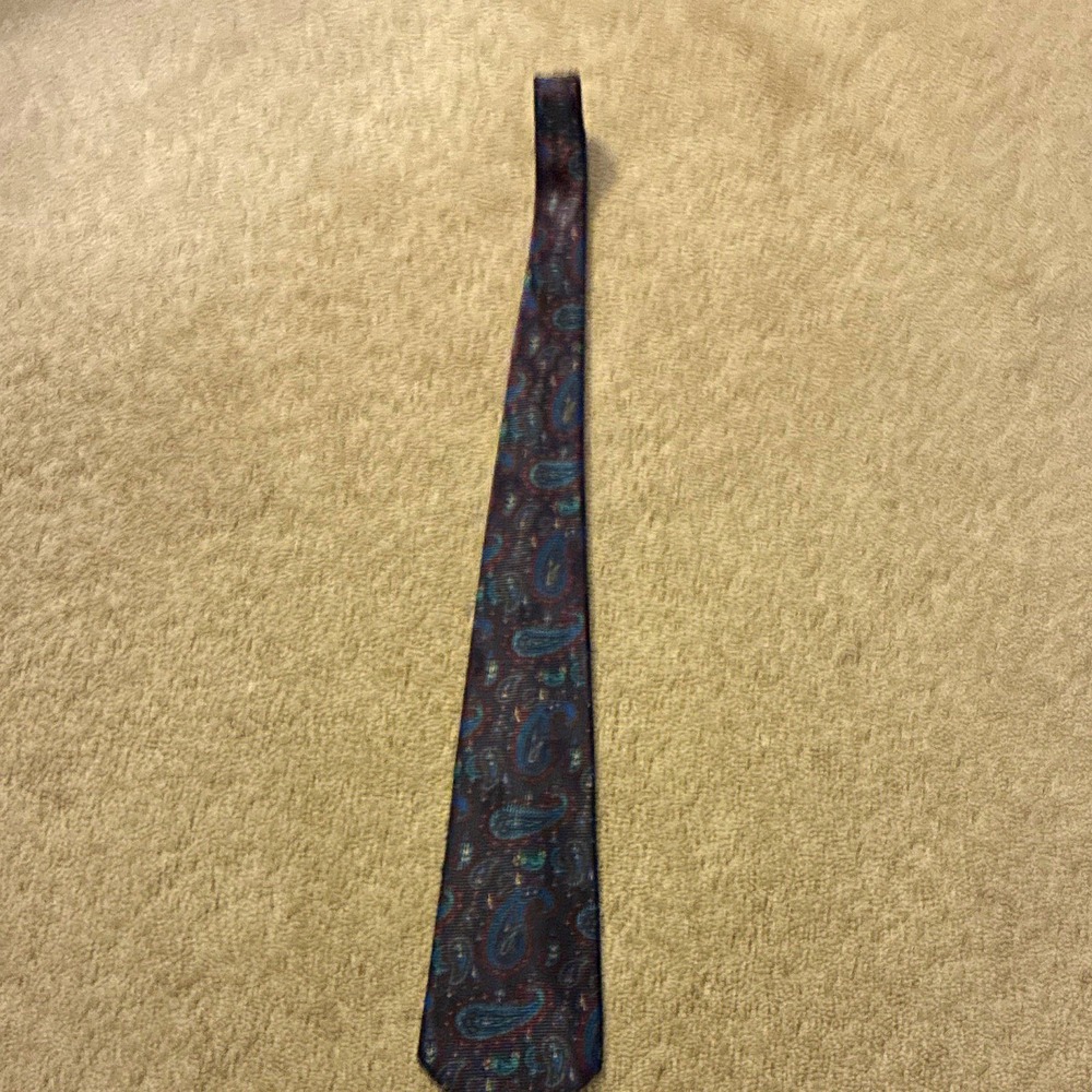 Vintage Official Ferrari 100% Silk Paisley Tie - Made in Italy